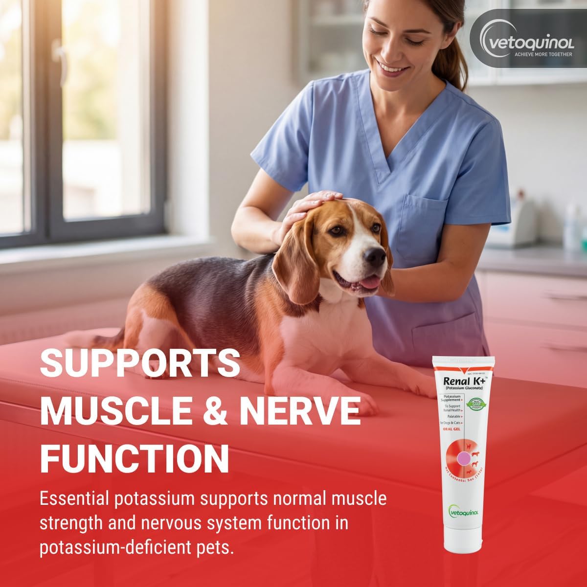 Vetoquinol Renal K - Potassium Supplement for Dogs & Cats - Supports Managing Potassium Levels - Palatable Gel with Maple Flavour - 5 oz