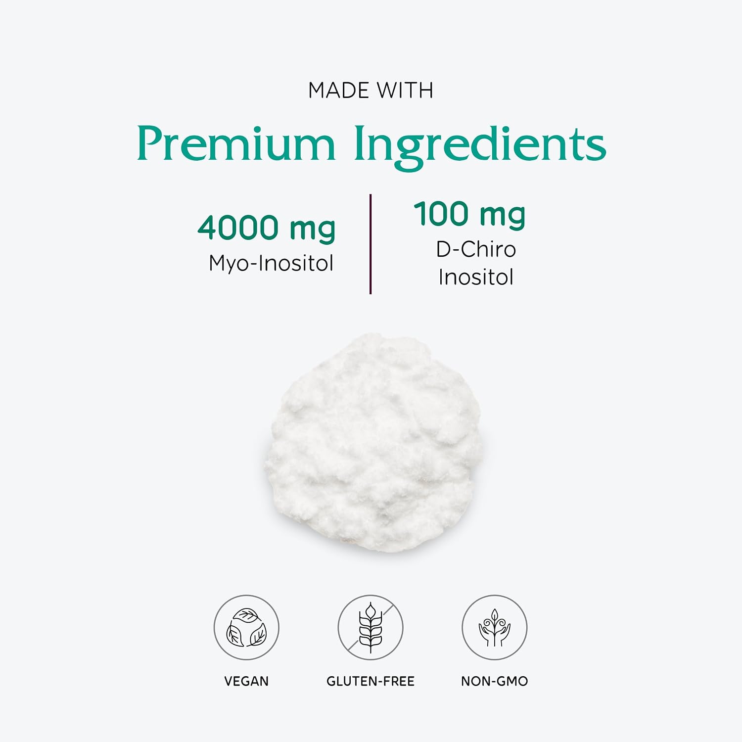 Vitanica Optinositol: Myo-Inositol & D-Chiro Inositol Powder, 4100 mg, 125 g (30-Day Supply)