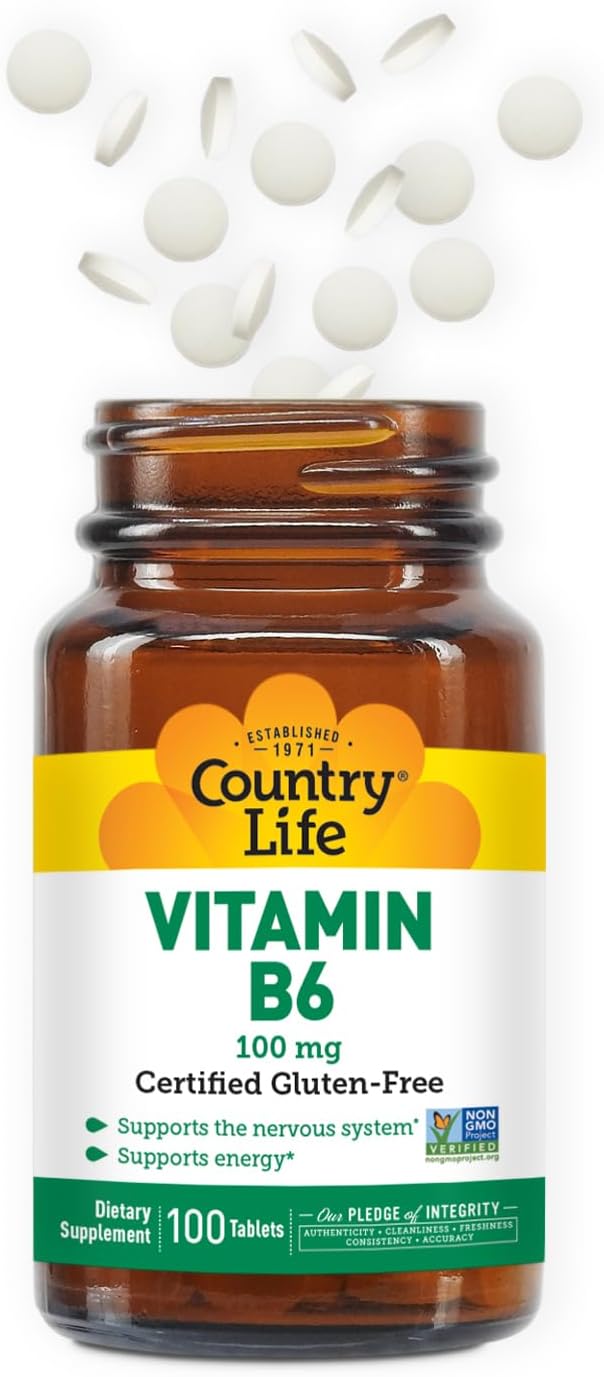 Country Life Vitamin B-6 100 mg, 100 Vegan Capsules