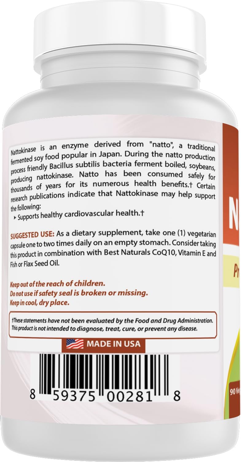 Best Naturals Nattokinase 2000 FU, 100 mg, 90 Vegetarian Capsules