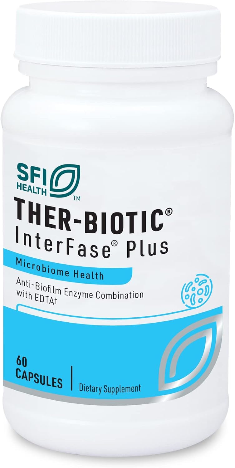 SFI Health Klaire Labs Ther-Biotic Interfase Plus - Anti-Biofilm Enzymes with EDTA, 120 Capsules