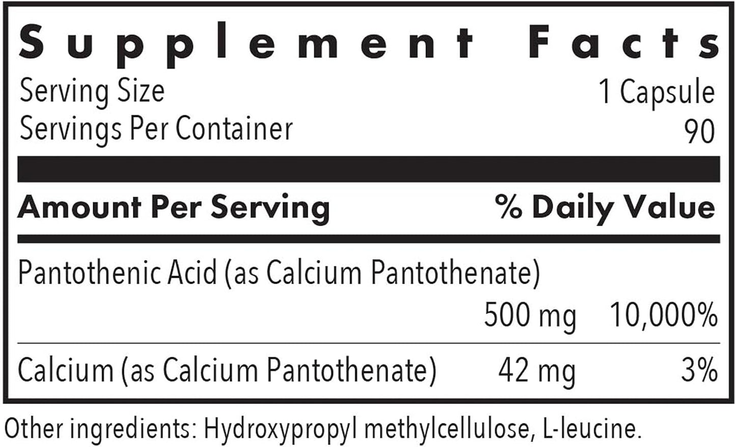 ARG Pantothenic Acid - 500 mg Vitamin B5 - Hypoallergenic - Vegetarian Capsules - görsel 3