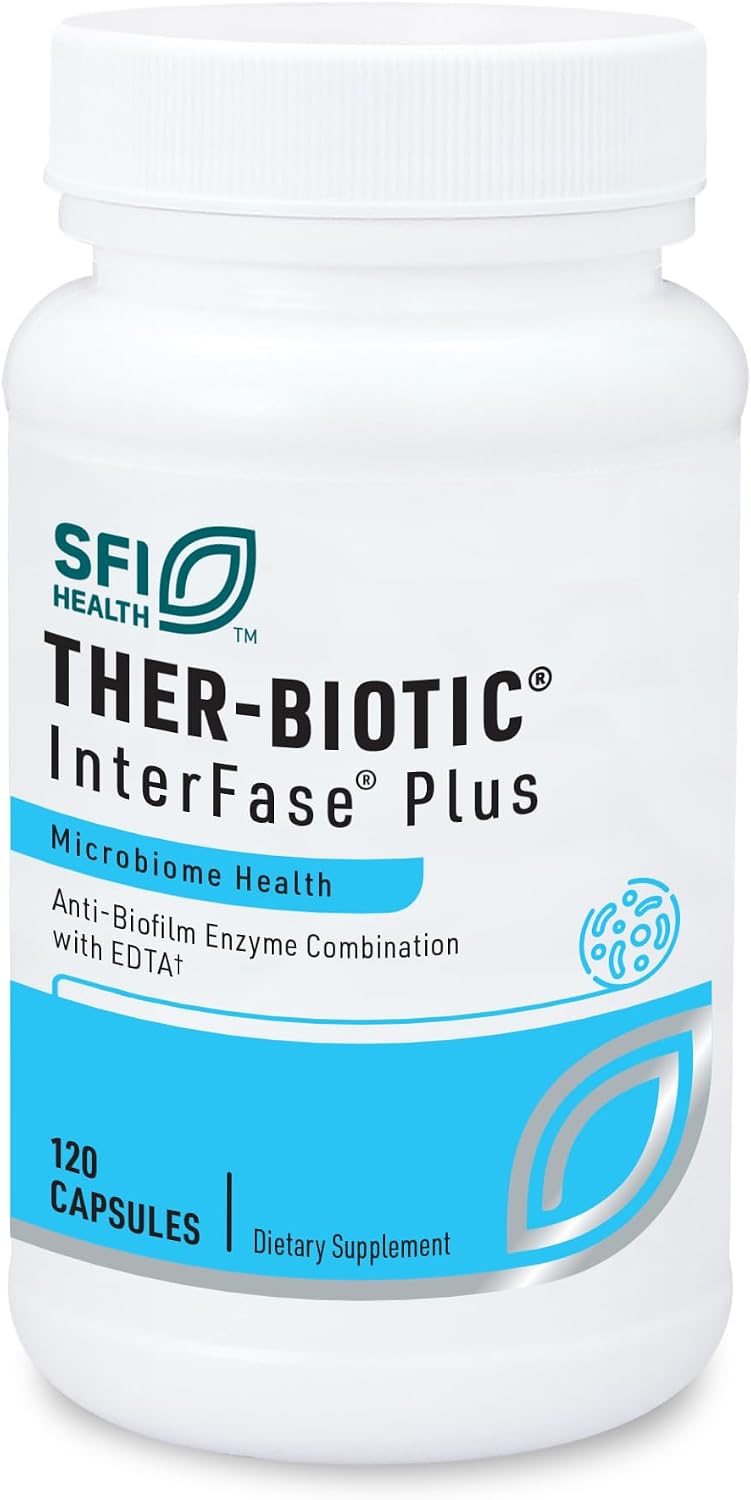 SFI Health Klaire Labs Ther-Biotic Interfase Plus - Anti-Biofilm Enzymes with EDTA, 120 Capsules