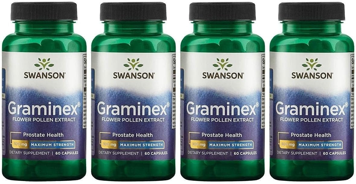Swanson Graminex Flower Pollen Extract - Men's Health Supplement for Prostate, Kidney, Bladder and Urinary Tract Support - Non-GMO - 60 Capsules