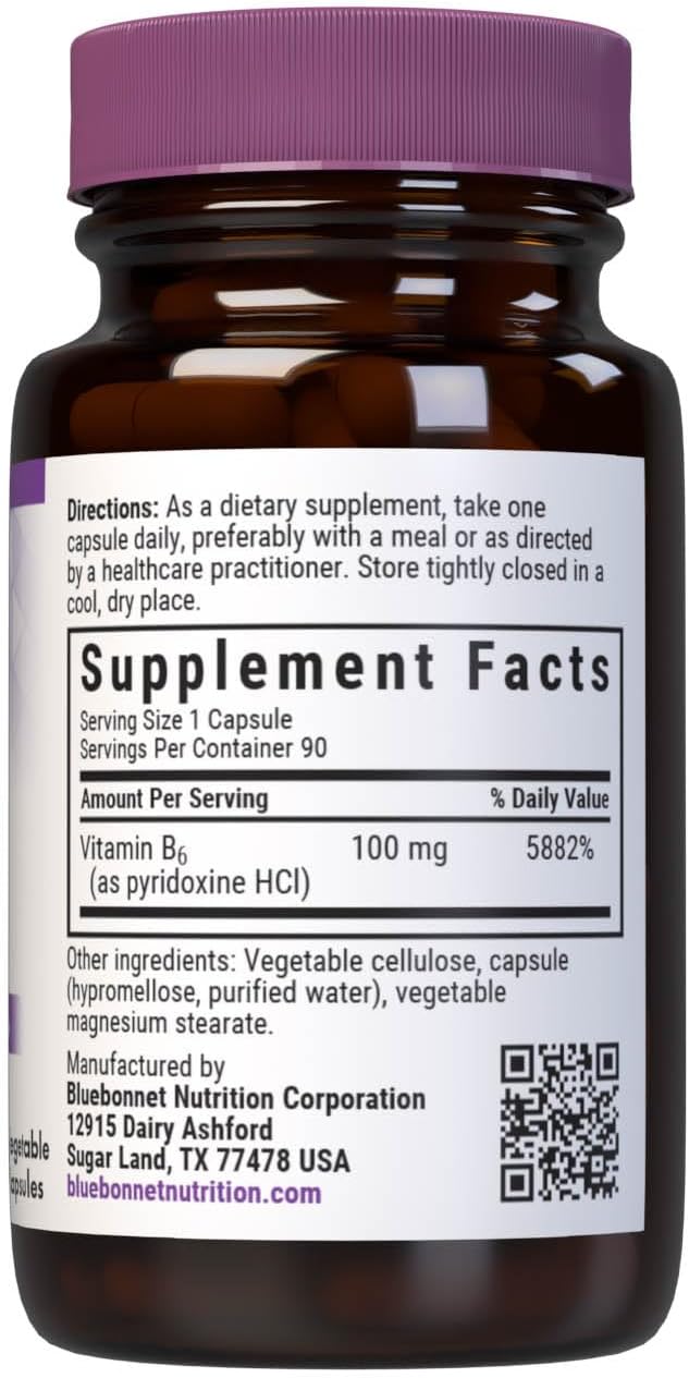 BlueBonnet Vitamin B6 100 mg – Energy, Nervous System & Immune Support