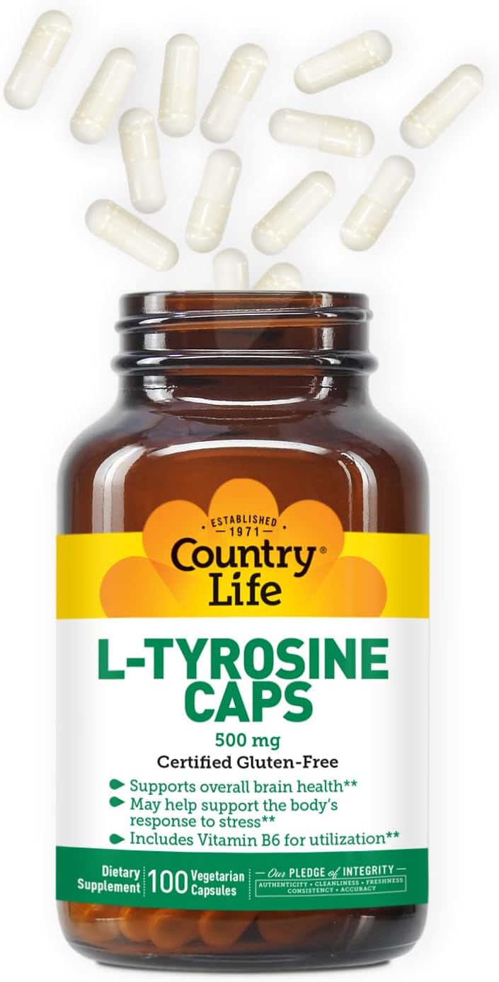 Country Life L-Tyrosine 500 mg with Vitamin B6 - 100 Capsules