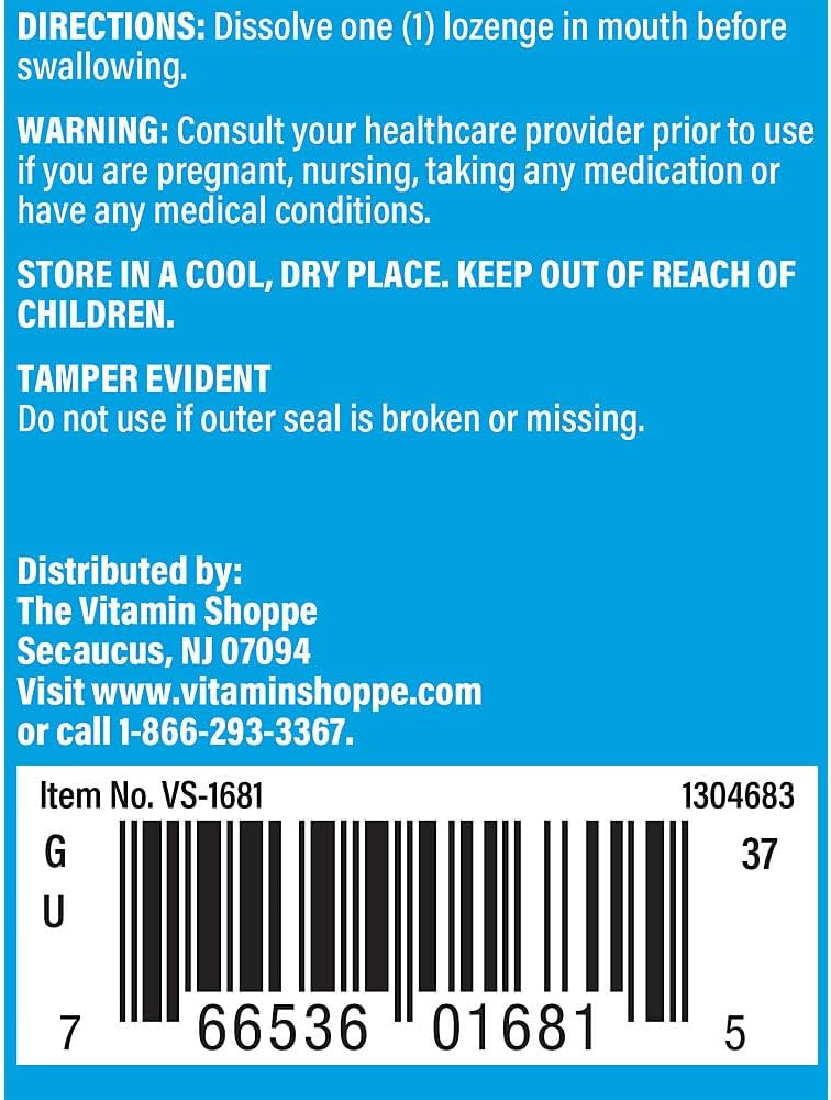 Vitamin B12 Methylcobalamin 1000mcg Lozenges - Black Cherry Flavour - 60 Count