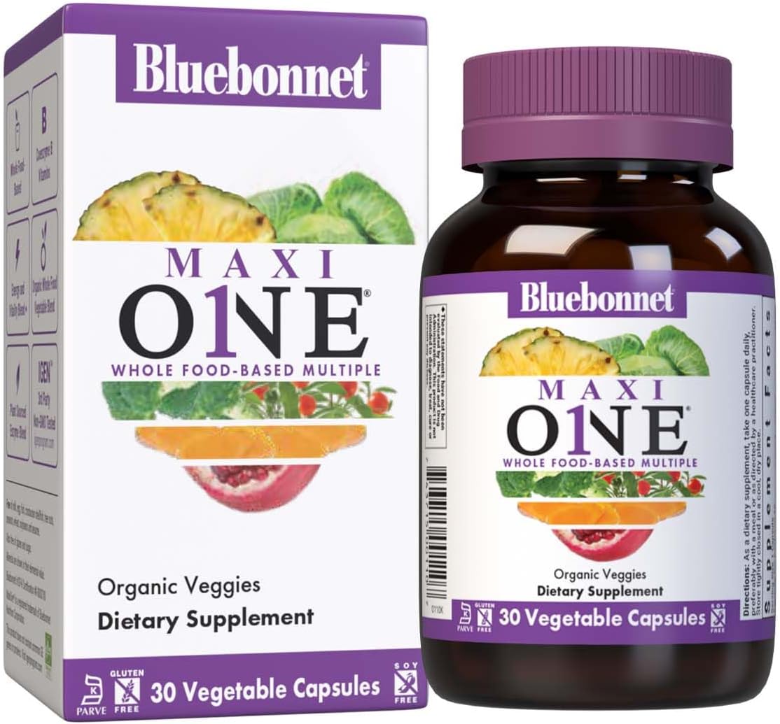 Bluebonnet Maxi One Iron Caplets – Single Daily Multivitamin with B Complex, Chelated Minerals & Vitamin K2 - görsel 1