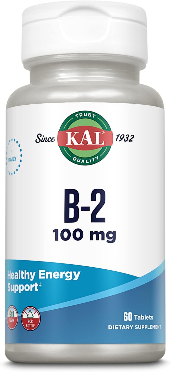 KAL Vitamin B2 100mg – Riboflavin Supplement for Energy and Metabolism