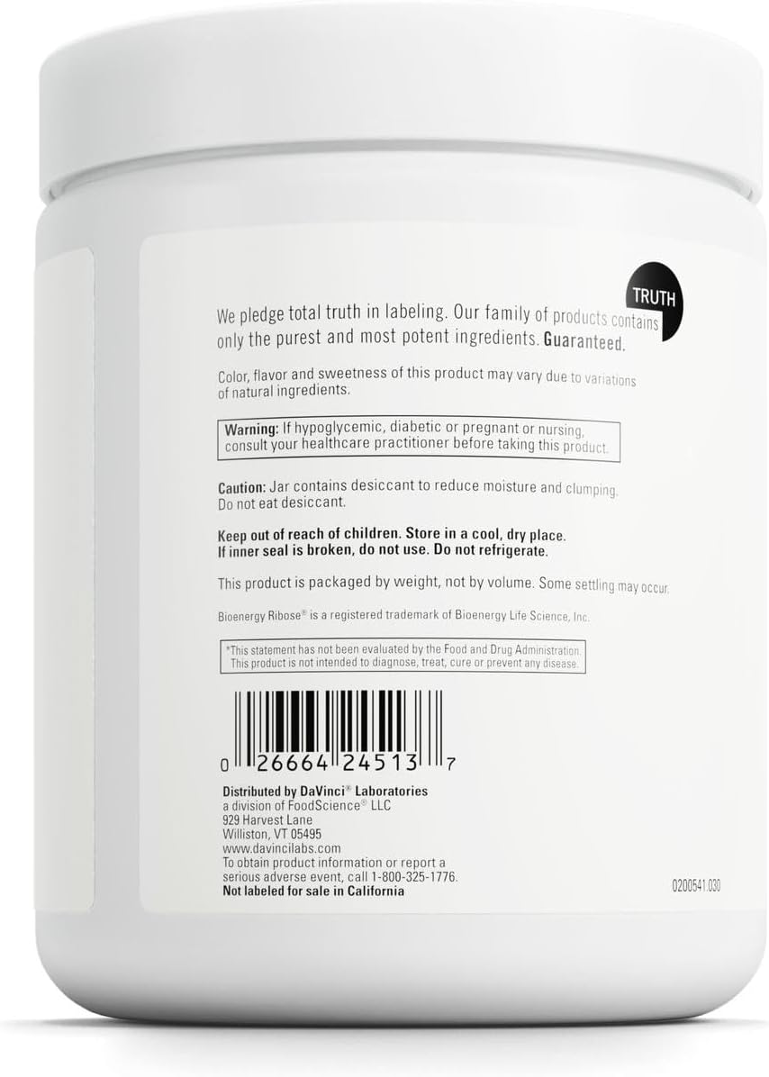 DAVINCI Labs Mito-Fuel with D-Ribose – Muscle Recovery and Energy Powder (300g, 30 Servings)