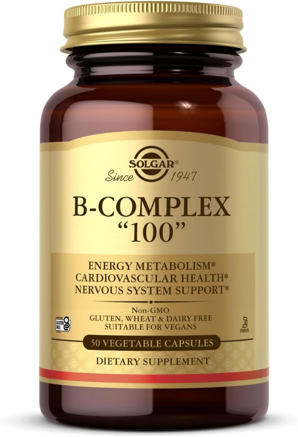Solgar B-Complex '100', 50 Vegetable Capsules