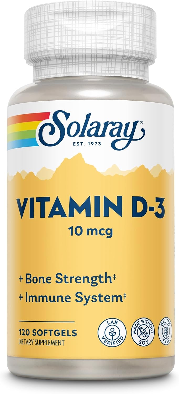 SOLARAY Vitamin D3 400 IU (10 mcg) - 120 Softgels