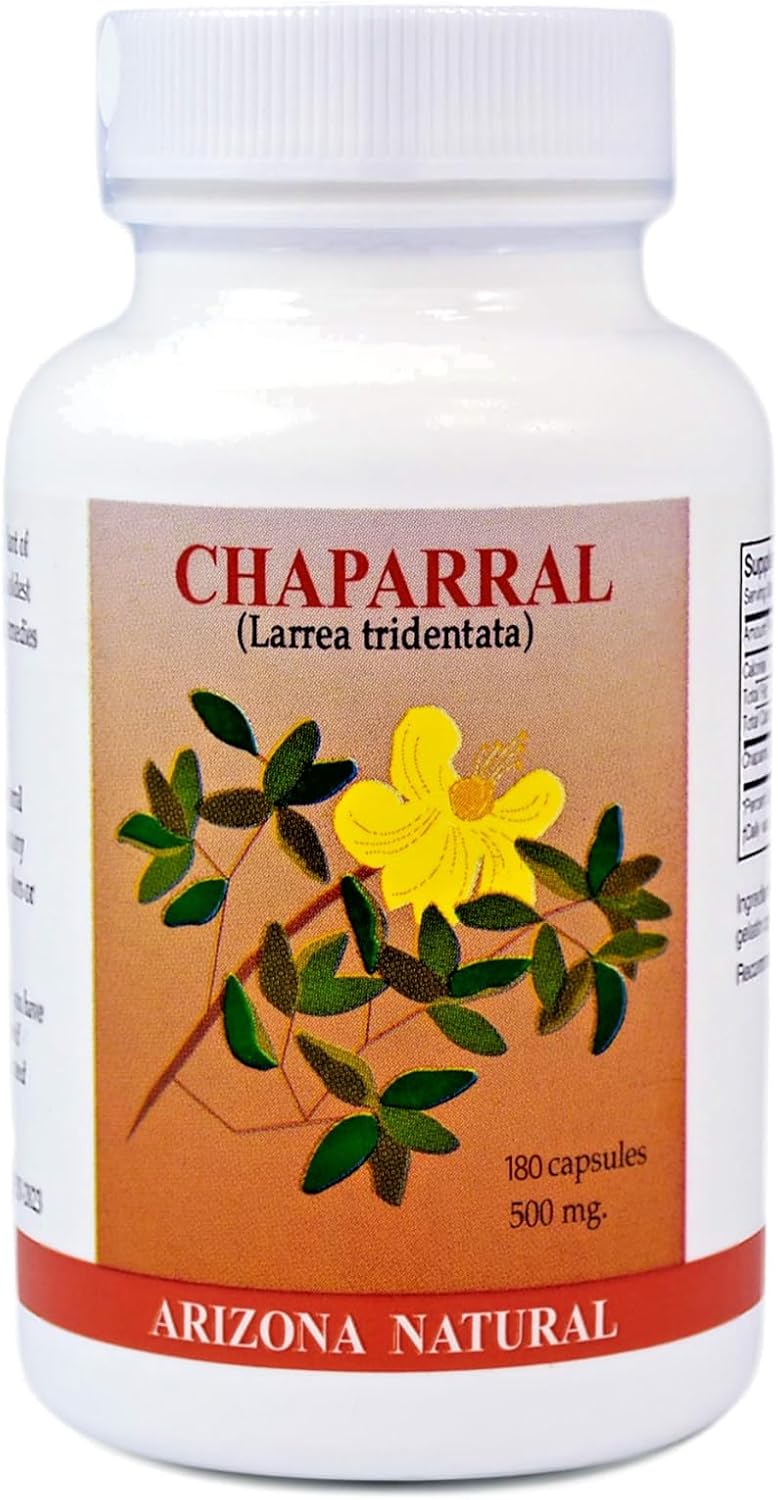 Arizona Natural Chaparral (Larrea tridentata) 500 mg, 180 Capsules - görsel 1