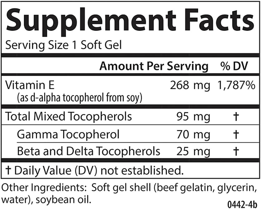 Carlson E-Gems Plus - Natural Vitamin E 400 IU, 250 Softgels