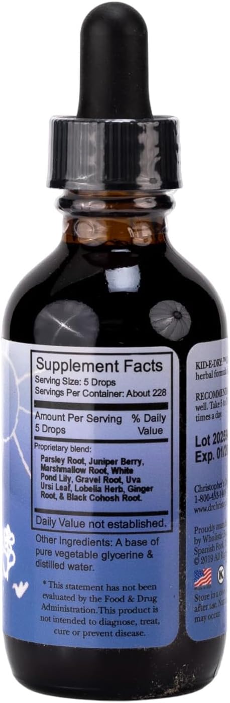 Christopher's Original Formulas Kid-e-Dry Glycerite, Herbal Blend for Urinary System Support, 60 mL