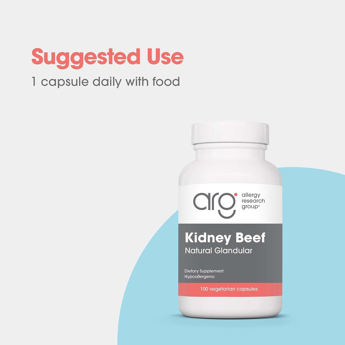 Allergy Research Group ARG Kidney Beef - Kidney Glandular Supplement - Freeze-Dried Organ Extract - Renal & Fluid Balance Support - Lyophilized Formula - Hypoallergenic - 100 Servings - 100 Vegicaps - görsel 4