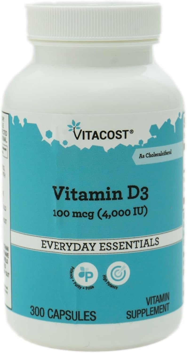 Vitacost Vitamin D3, 100 mcg (4000 IU), 300 Softgels