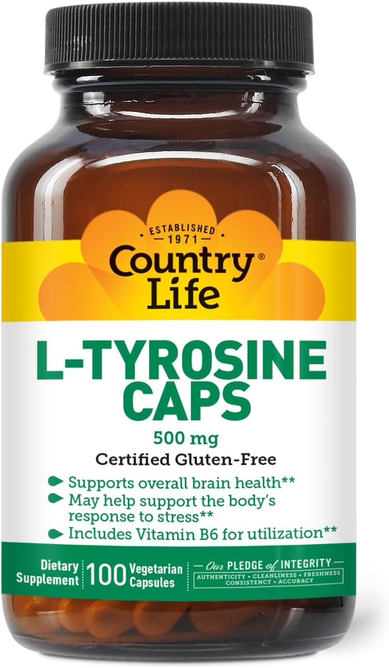Country Life L-Tyrosine 500 mg with Vitamin B6 - 100 Capsules