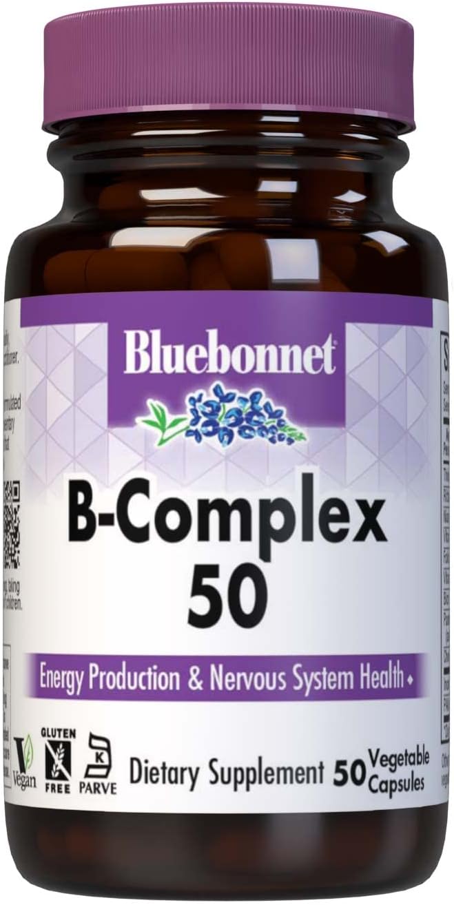 Bluebonnet Nutrition B Complex 50 Vegetable Capsules, Complete Full Spectrum B Vitamins - görsel 1