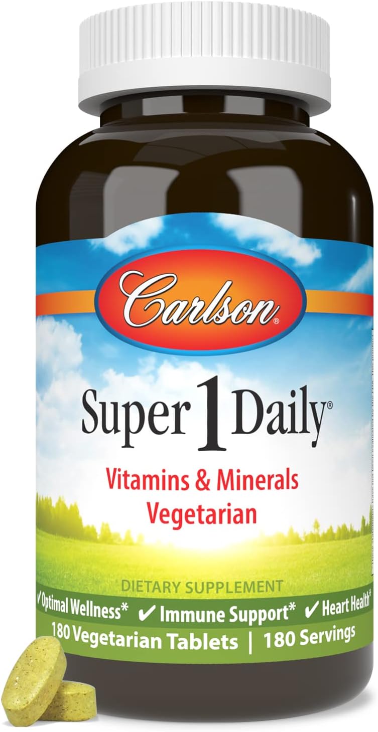 Carlson Super 1 Daily, Vegetarian Multivitamin Formula, 180 Tablets