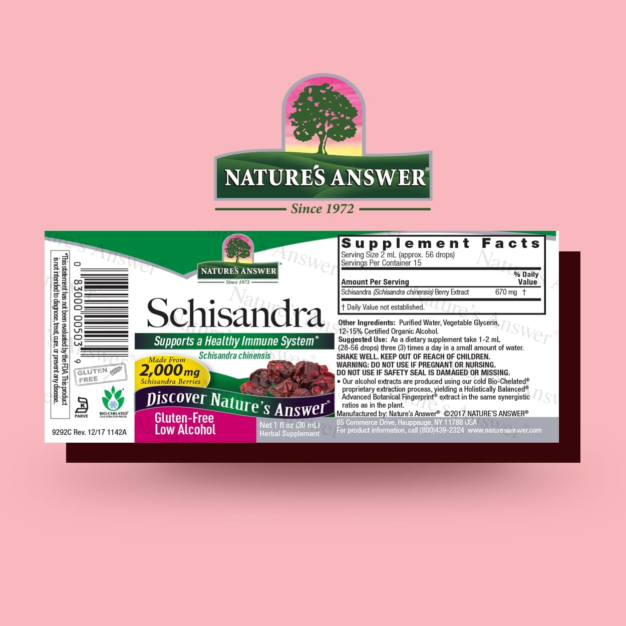 Nature's Answer Schisandra Berry Liquid Extract with Organic Alcohol, 30 mL