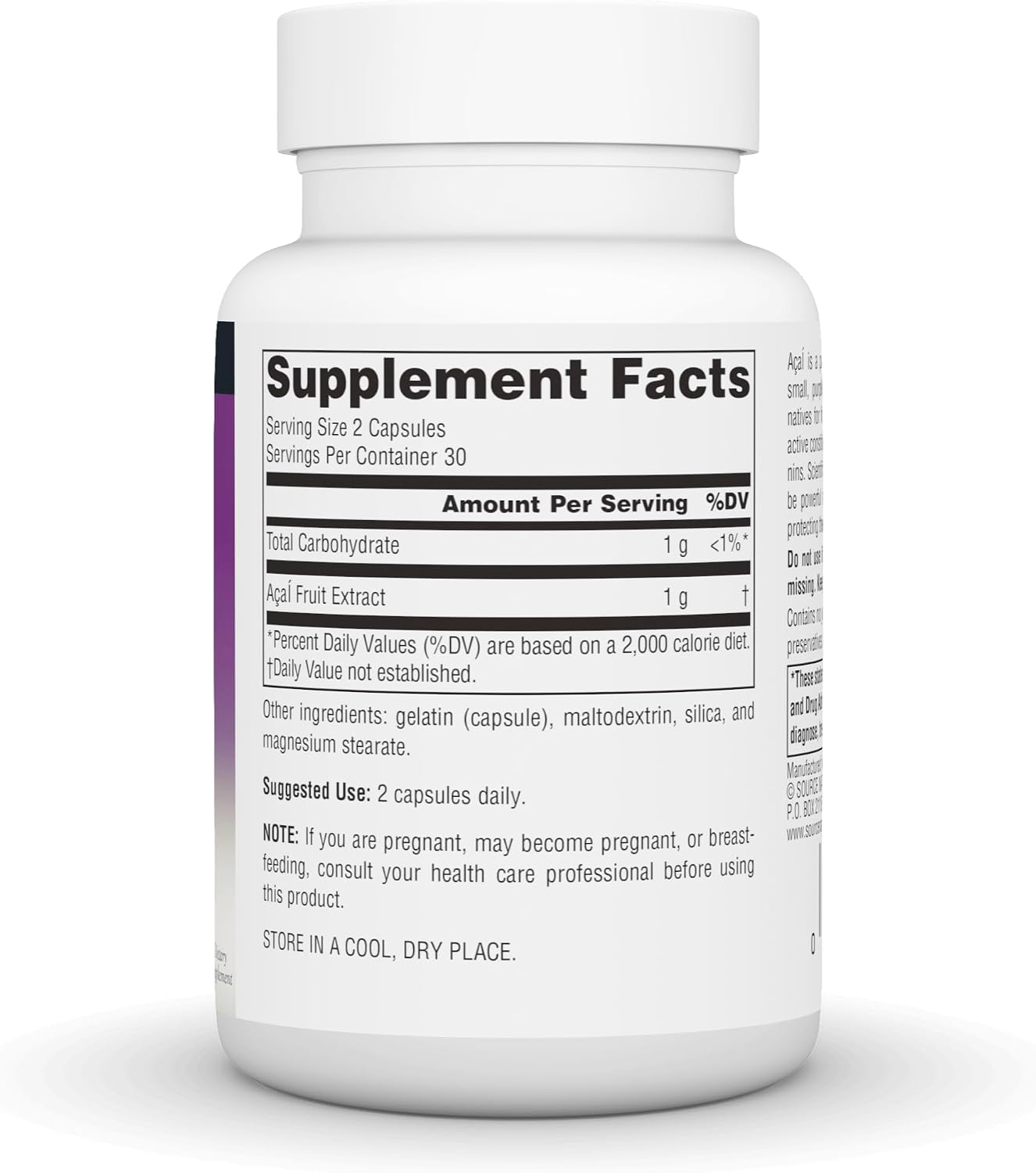 Source Naturals Acai Extract, Super Antioxidant from Brazil - 500 mg - 60 Capsules