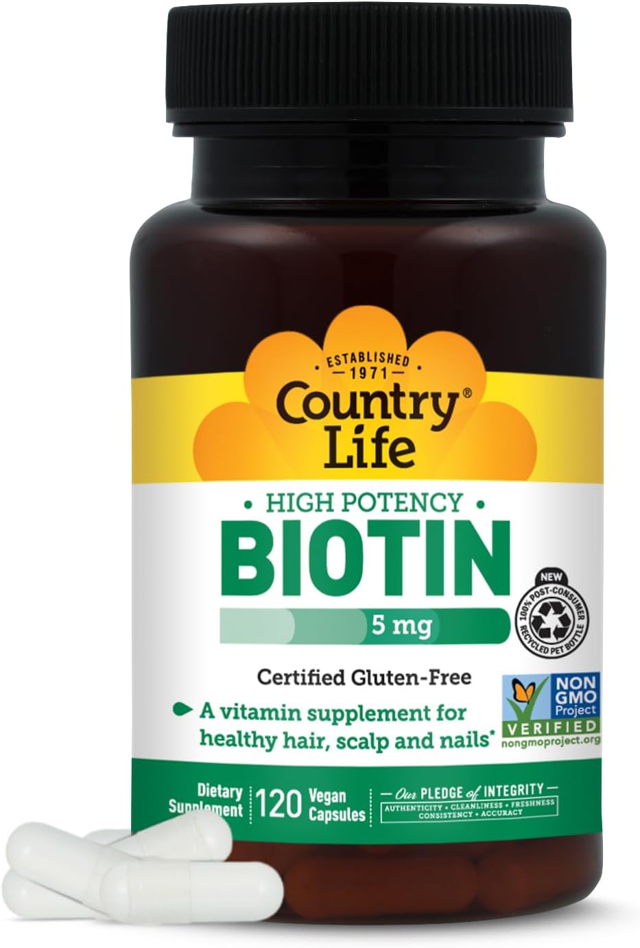 Country Life Biotin High Potency, 5 mg, 120 Tablets