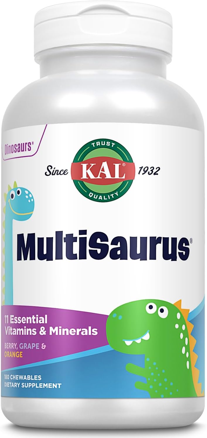 KAL MultiSaurus Kids Chewable Multivitamin - 90 Dinosaur-Shaped Tablets