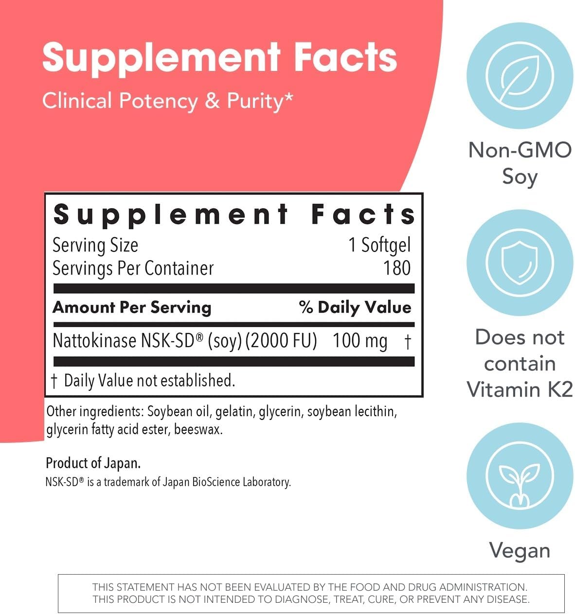 Allergy Research Group Nattokinase 100 mg - 180 Capsules - görsel 3