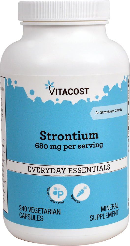 Vitacost Strontium – 680 mg per Serving – 240 Vegetarian Capsules