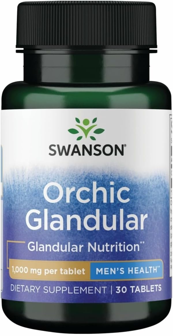 Swanson Orchic Glandular - Men's Health, 1 g, 30 Tablets