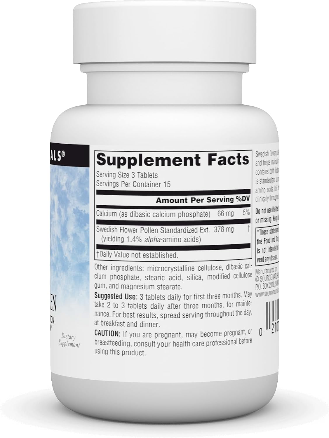 Source Naturals Swedish Flower Pollen Extract Supplement – 45 Tablets