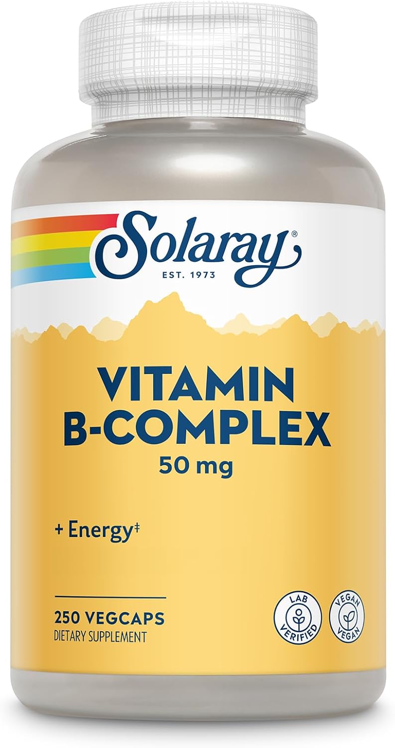 SOLARAY Vitamin B Complex 50 mg - Cellular Energy & Nerve Health Support - 50 VegCaps