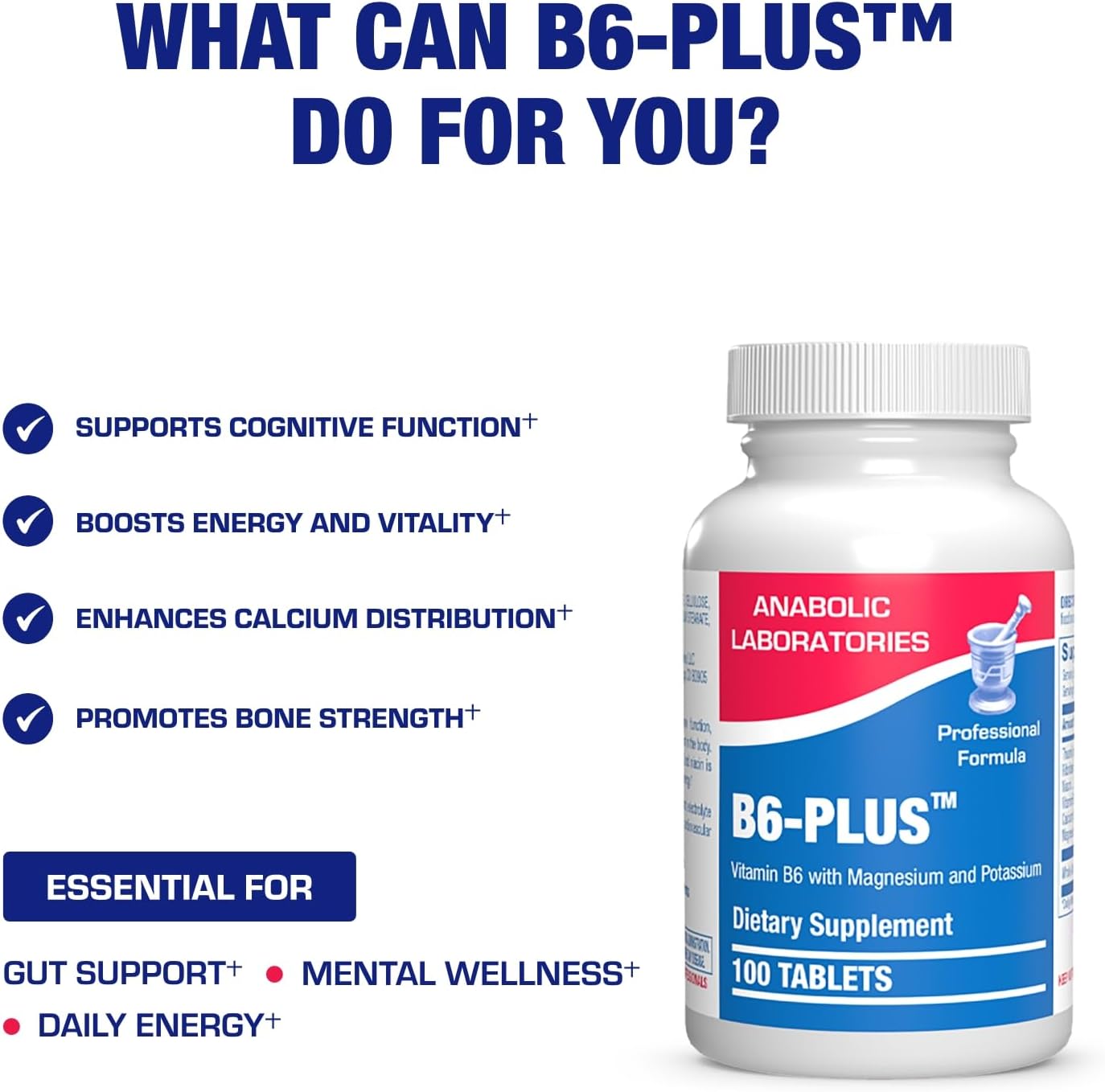 Anabolic Laboratories Calcium Magnesium B6 Supplement – 50 mg Vitamin B6 Complex - görsel 5