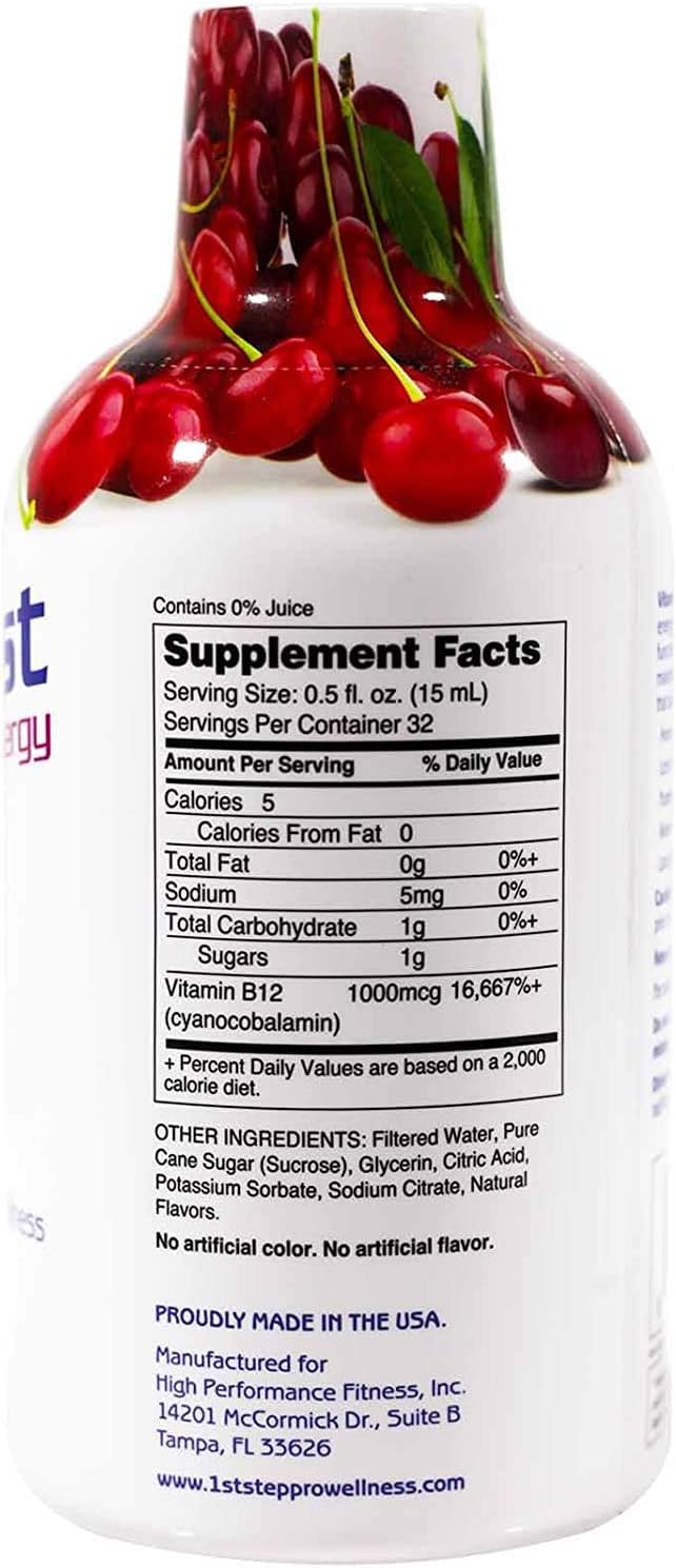 1st Step Liquid B-12, Cherry Charge, 16 fl oz - görsel 2