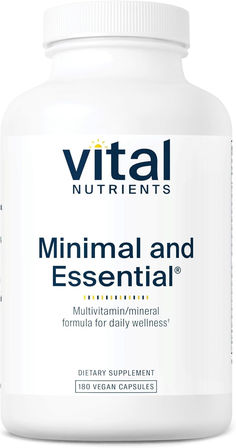 Vital Nutrients Minimal and Essential Multivitamin - Methylated B12, Iron-Free, 180 Vegetarian Capsules