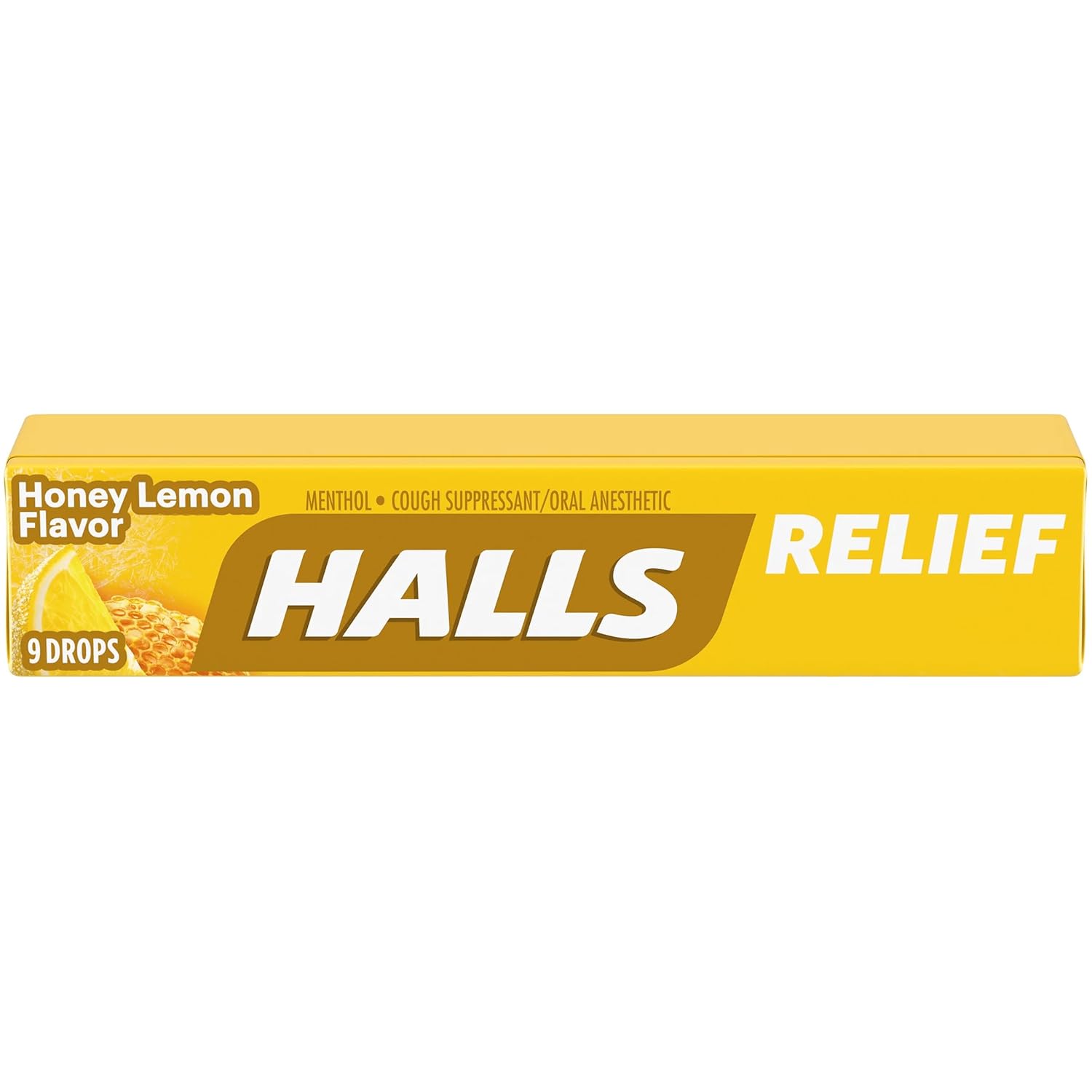 Halls Mentho-Lyptus Menthol Cough Drops, Honey-Lemon Flavour, 180 Count