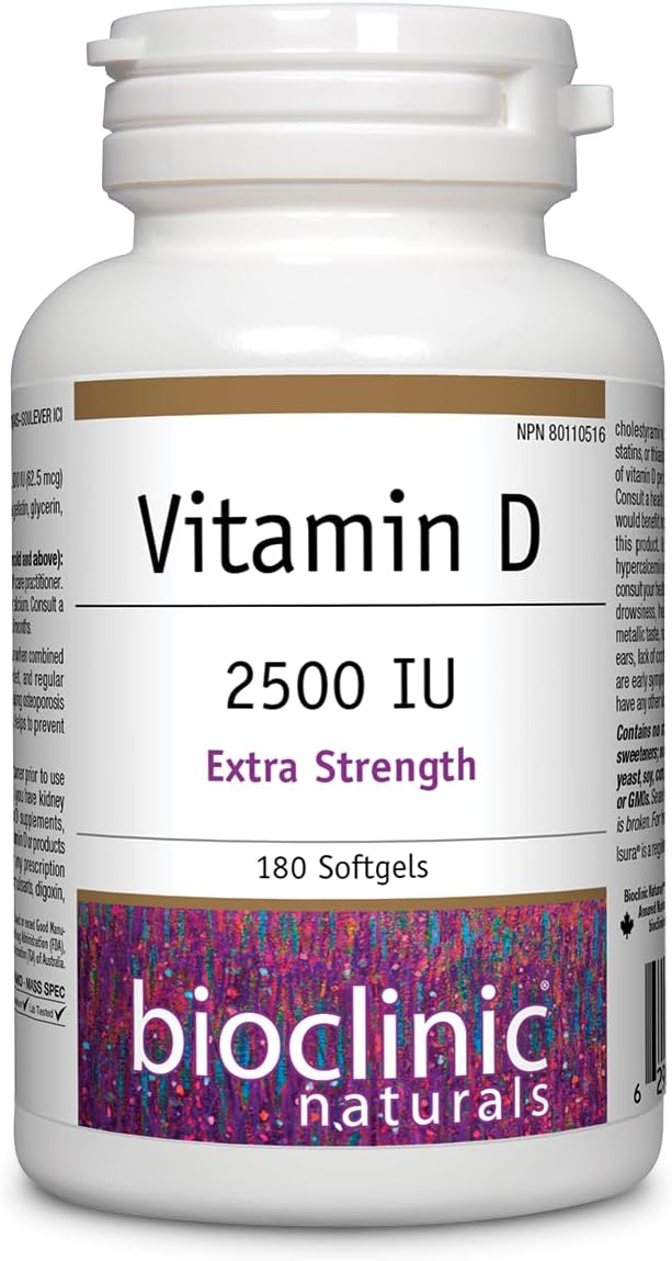 Bioclinic Naturals Vitamin D3 5000 IU, 180 Softgels - görsel 1