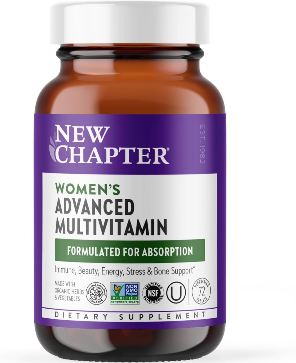 New Chapter Women's Multivitamin Advanced Formula - Whole-Food Fermented with Iron & Vitamin D3, 120 Tablets