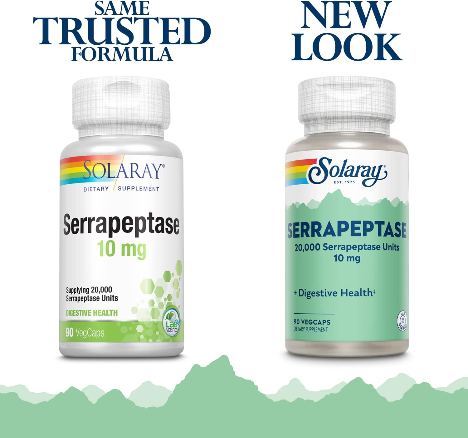 SOLARAY Serrapeptase Enzyme Supplement – 10 mg (20,000 SPU) – Digestive Support – 90 Vegetarian Capsules