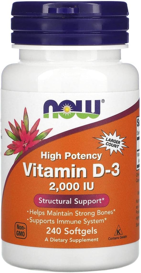 NOW Foods Vitamin D-3 2000 IU, 240 Softgels