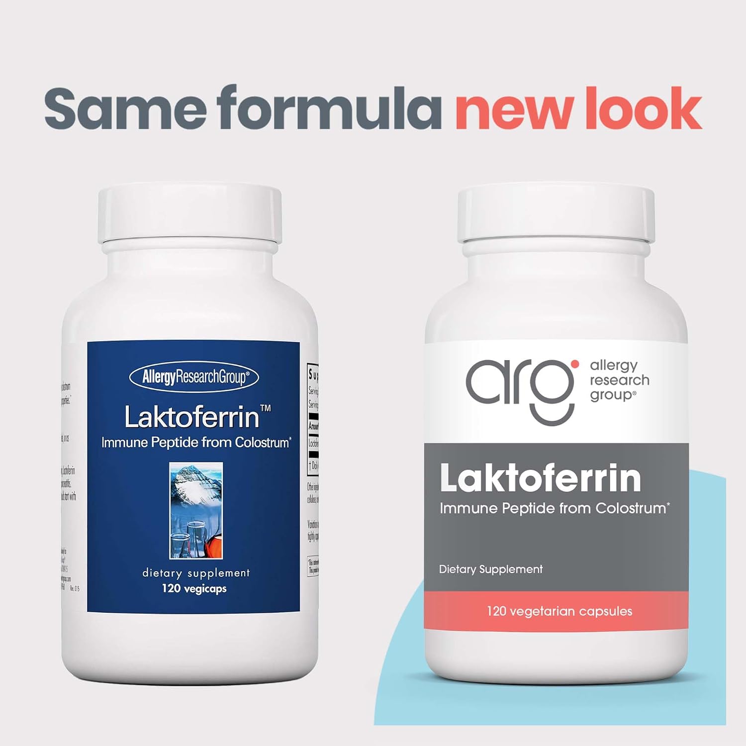 Allergy Research Group ARG Laktoferrin - 350 mg Lactoferrin - Immune System and Gut Health Support - 120 Capsules