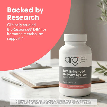 ARG DIM Enhanced Delivery System - Promotes Oestrogen Metabolism - 300 mg Bioavailable Diindolylmethane Complex - Vegetarian & Soy-Free - 120 Capsules