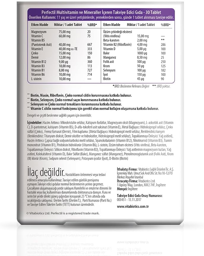 Perfectil Skin, Hair & Nails Multivitamin Tablets - 30 Count