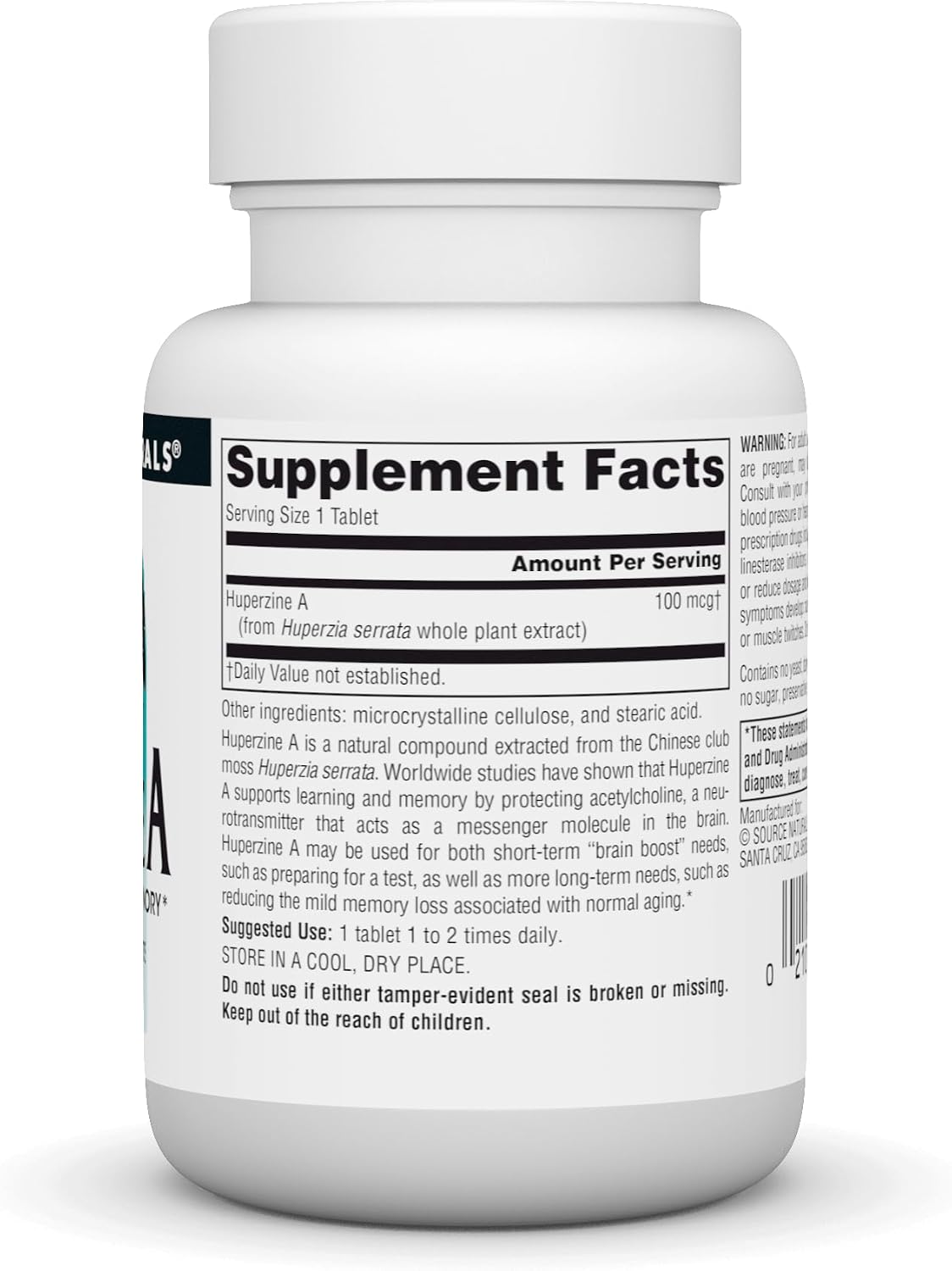 Source Naturals Huperzine A for Memory & Cognitive Support* - 100 mcg, 60 Tablets