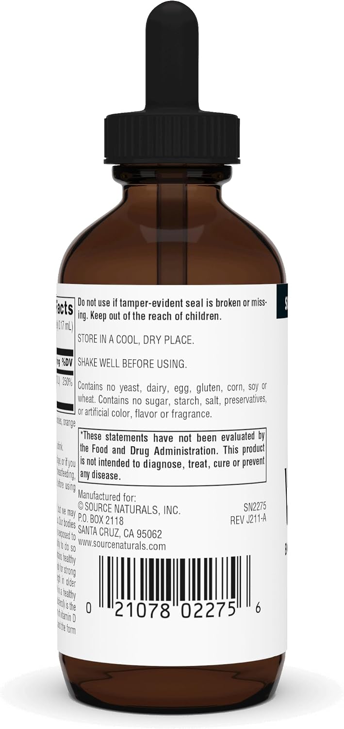 Source Naturals Vitamin D-3 Liquid Drops, 2000 IU, 2 fl oz (59 mL)