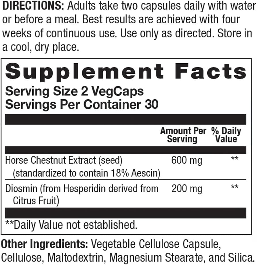 Body Gold Venastat - Leg Vein Support with Horse Chestnut & Diosmin, 105 Capsules