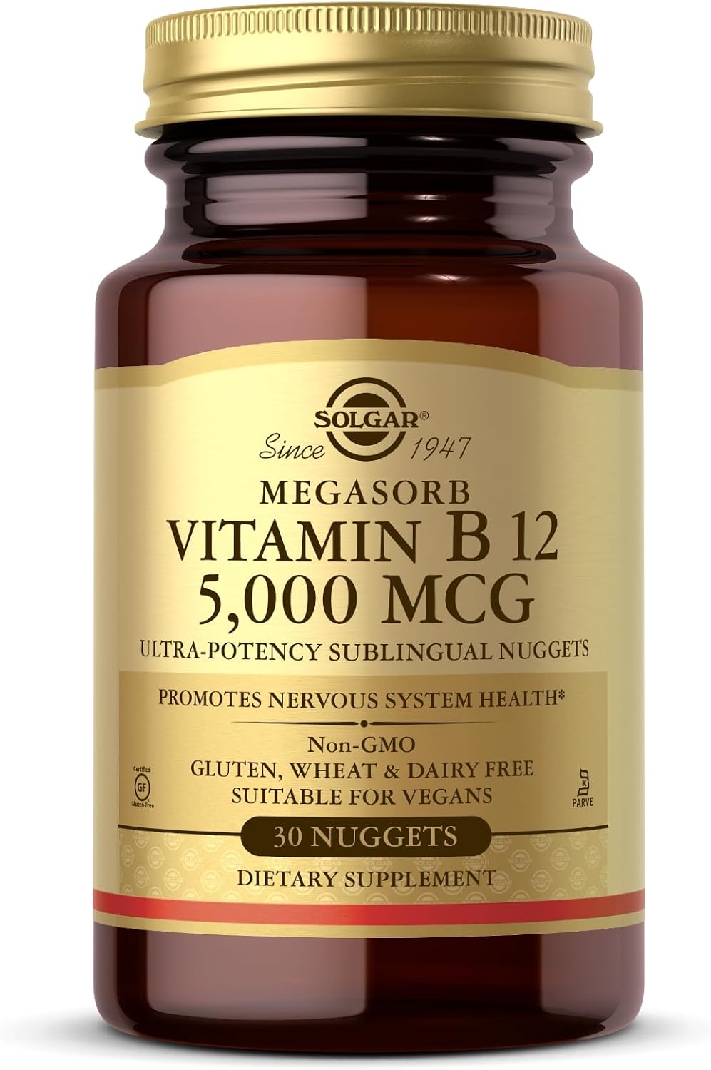 Solgar Megasorb Vitamin B-12, 5000mcg, 30 Sublingual Nuggets