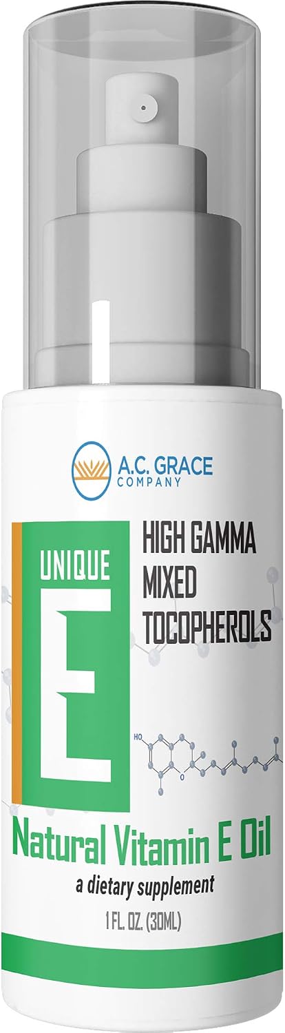 UNIQUE E Mixed Tocopherols Concentrate Liquid – Natural Vitamin E Oil, 1 fl oz (30 mL)