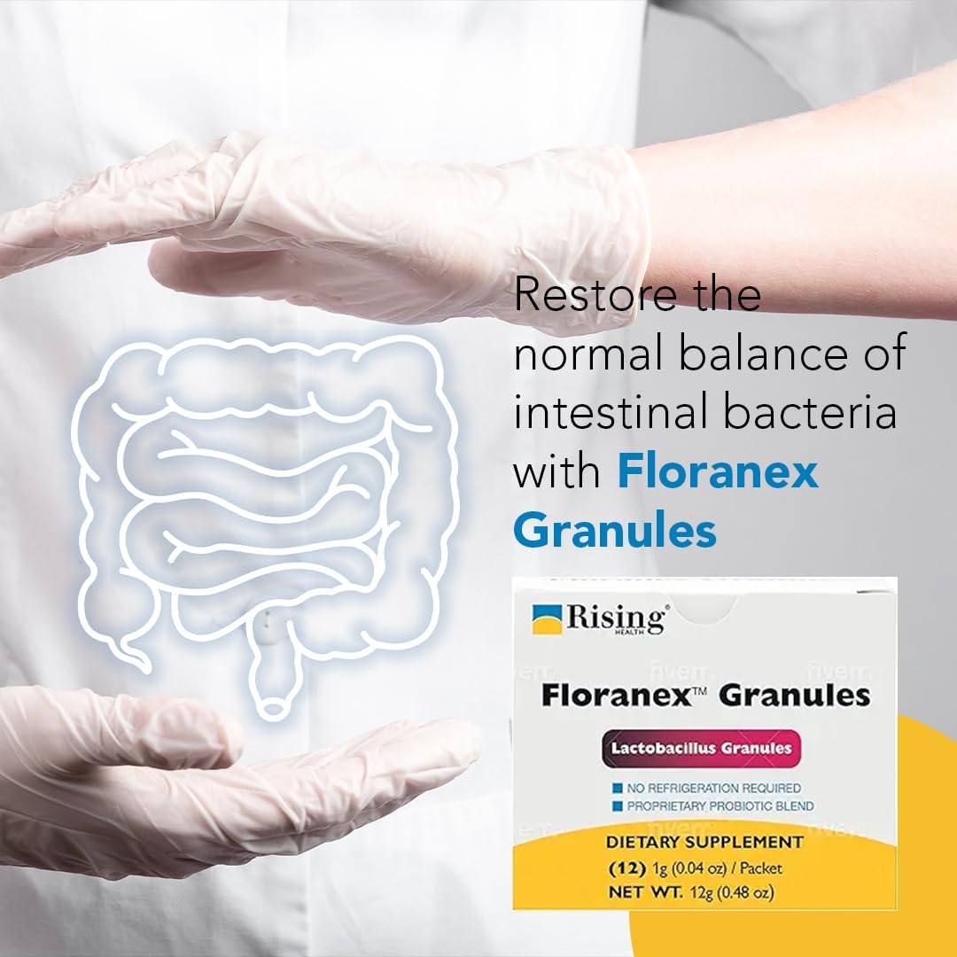 Rising Health Floranex Lactobacillus Probiotic Supplement Granules - 12 Packets